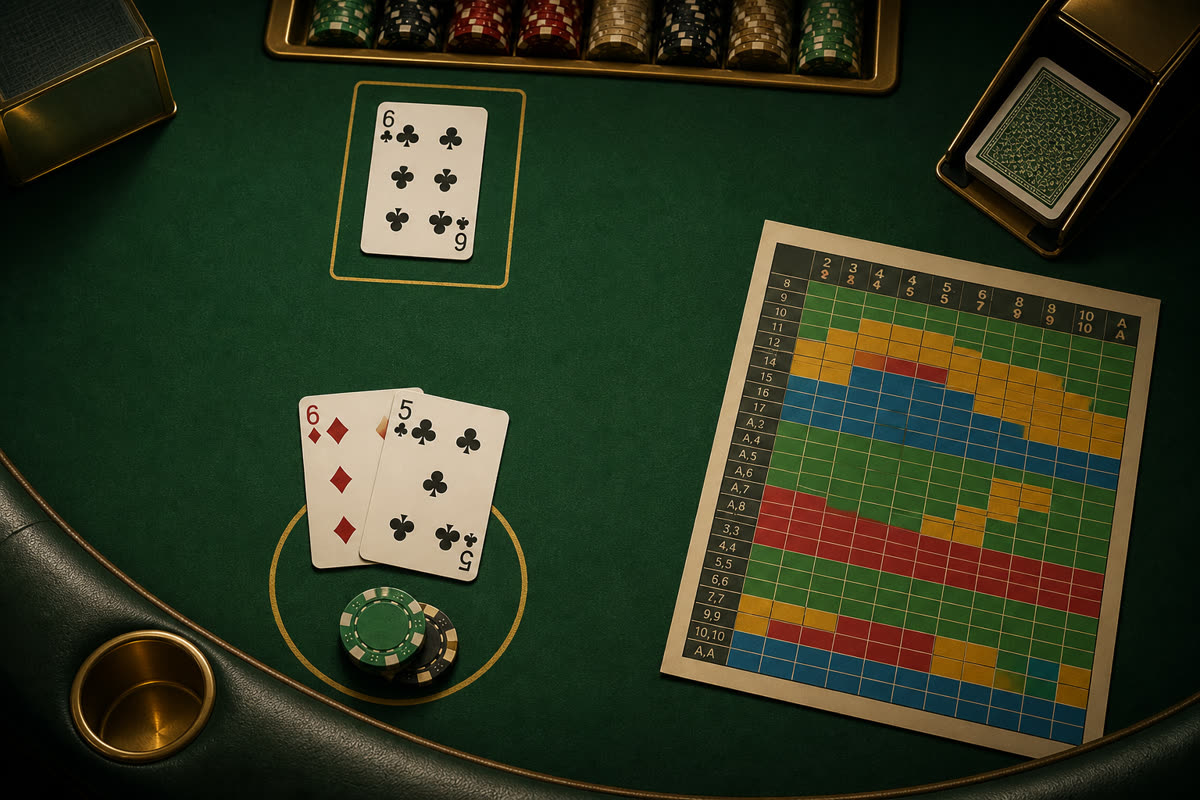 Blackjack basic strategy: the decision chart without magic